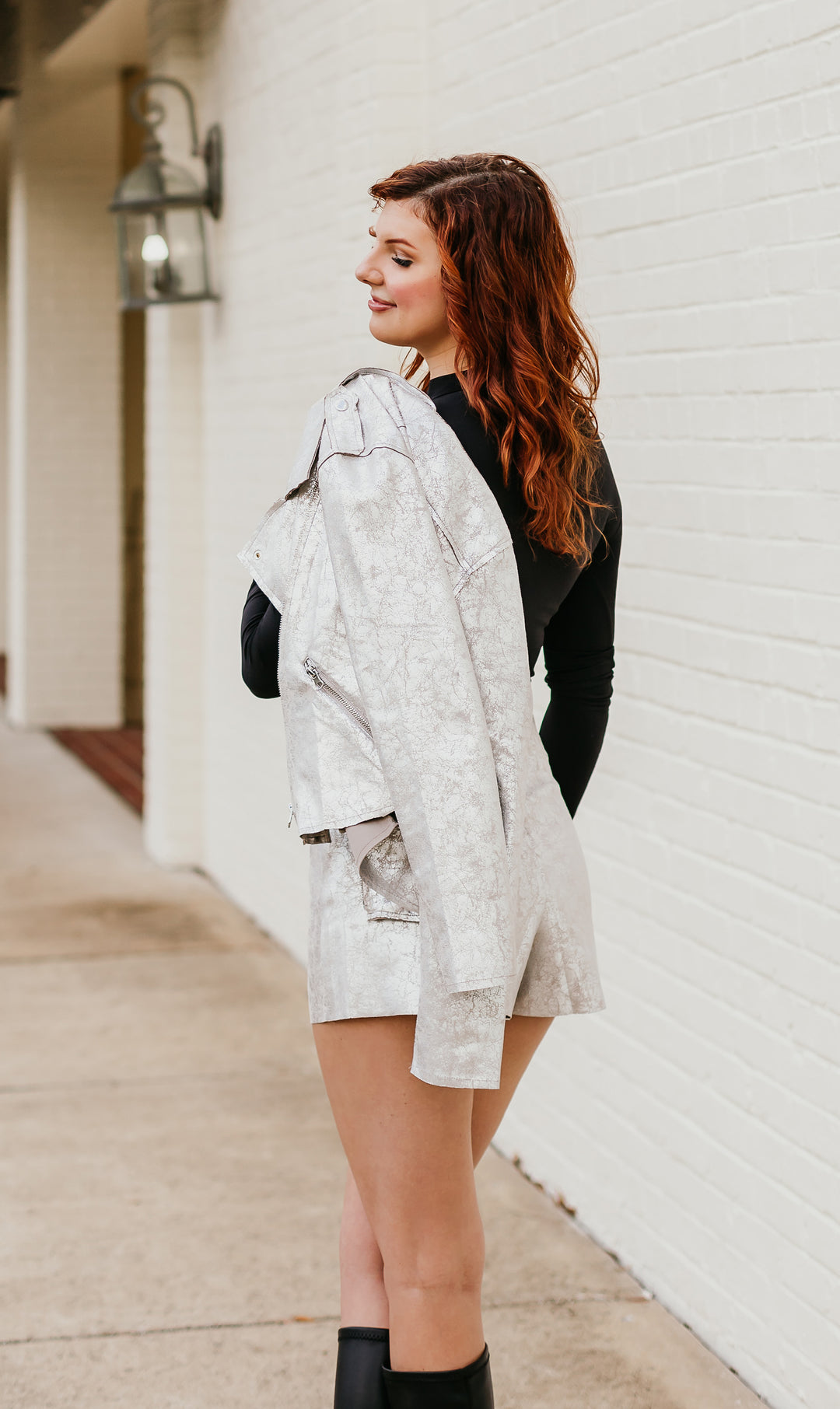 Metallic Asymmetrical Wrap Skort (Jacket &amp; Skort sold separately) image 1